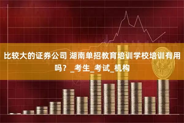 比较大的证券公司 湖南单招教育培训学校培训有用吗？_考生_考试_机构